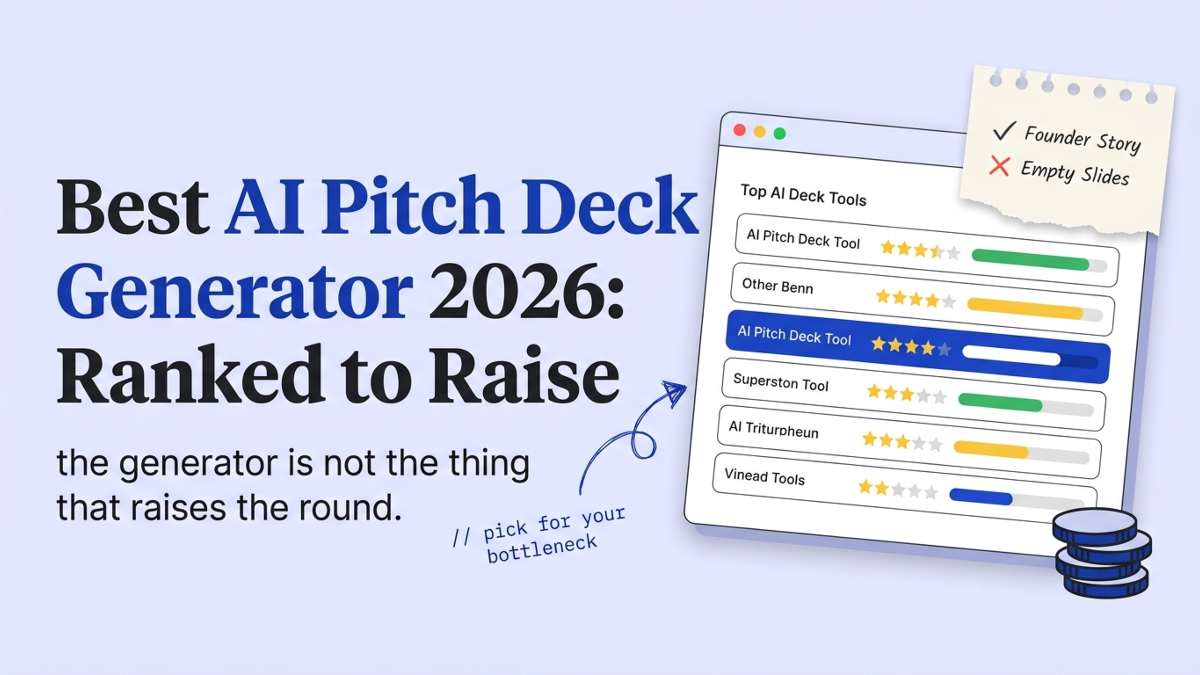 Cover art: Best AI Pitch Deck Generator 2026: Ranked to Raise