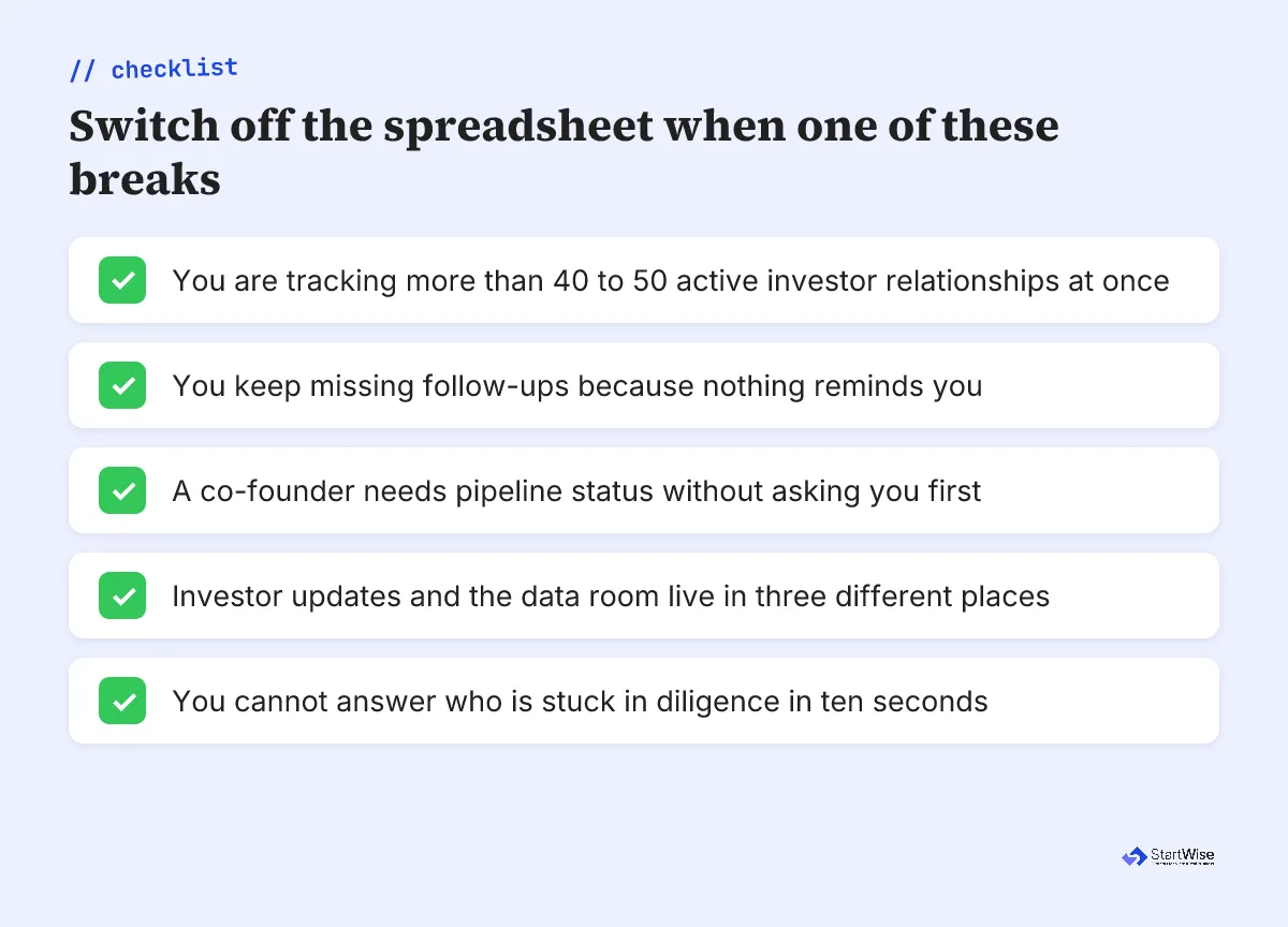 Checklist of signals that a fundraising spreadsheet has stopped working and you need a CRM