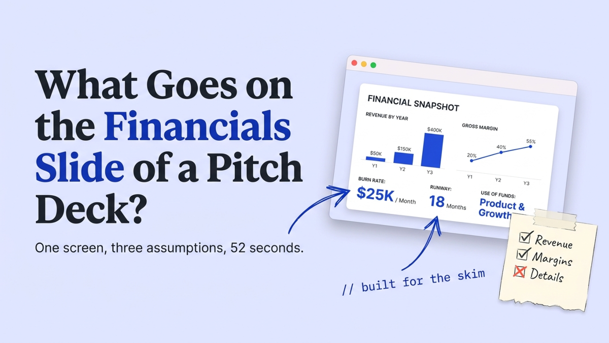 Cover art: What Goes on the Financials Slide of a Pitch Deck?