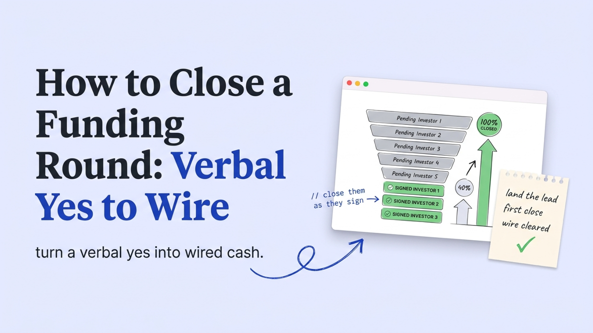 Cover art: How to Close a Funding Round: Verbal Yes to Wire
