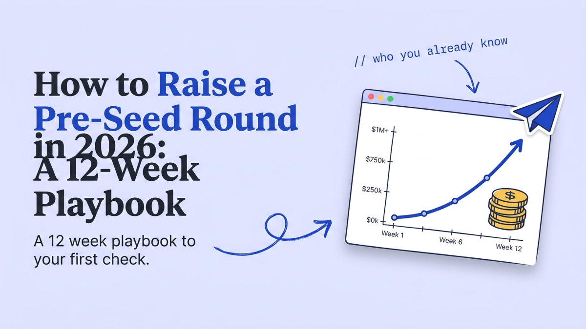 Cover art: How to Raise a Pre-Seed Round in 2026: A 12-Week Playbook