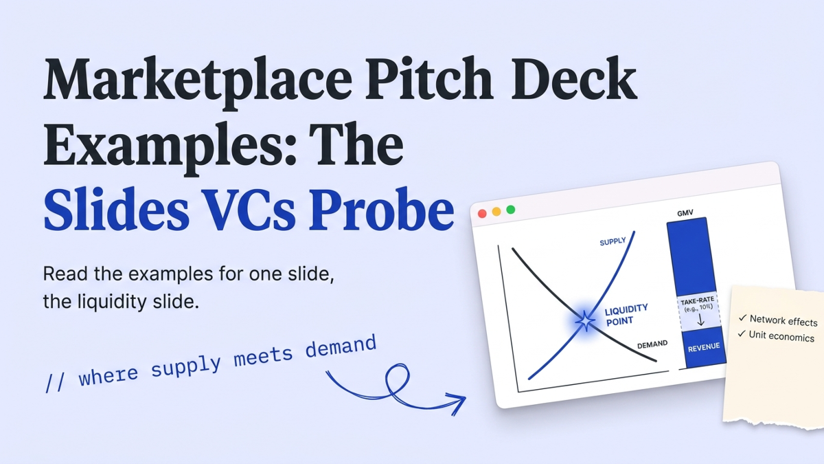 Cover art: Marketplace Pitch Deck Examples: The Slides VCs Probe