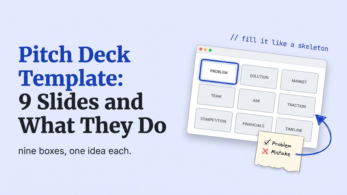 Cover art: Pitch Deck Template: 9 Slides and What They Do