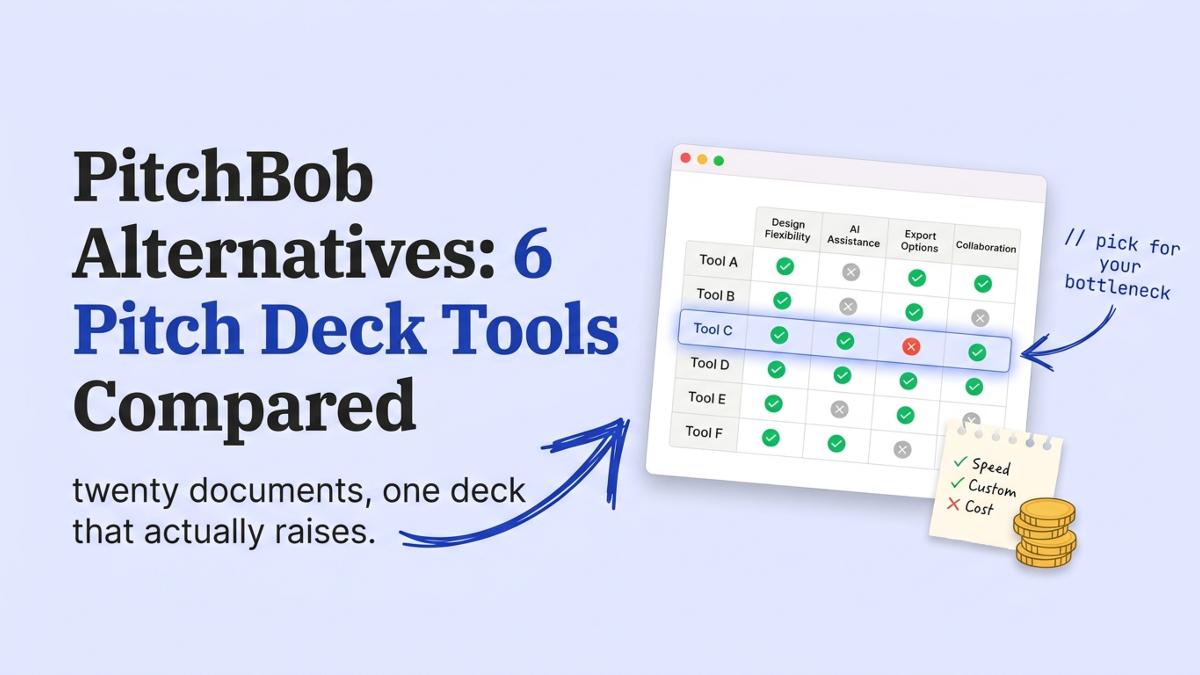 Cover art: PitchBob Alternatives: 6 Pitch Deck Tools Compared