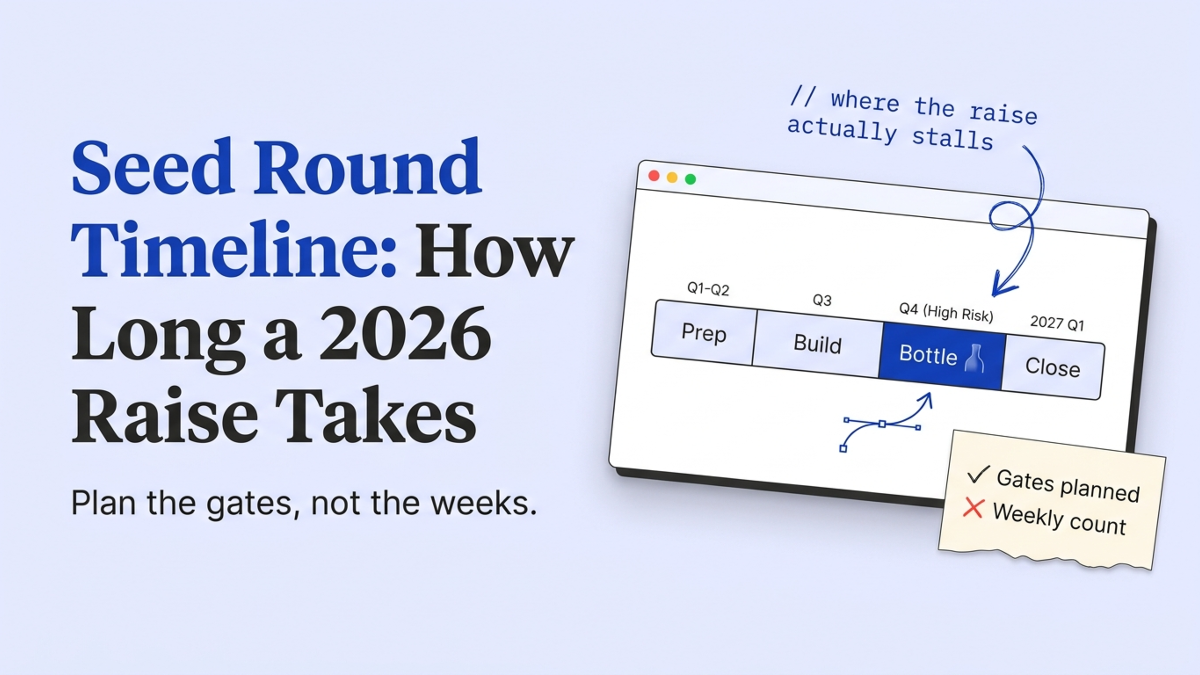 Cover art: Seed Round Timeline: How Long a 2026 Raise Takes