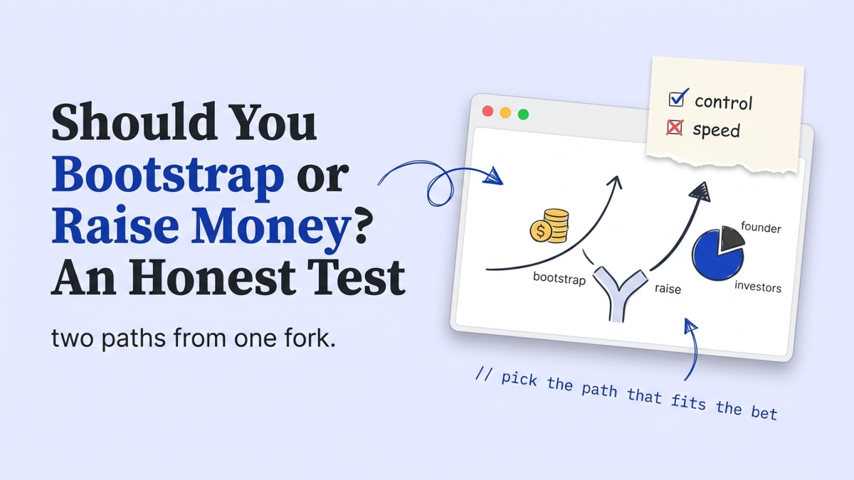 Cover art: Should You Bootstrap or Raise Money? An Honest Test