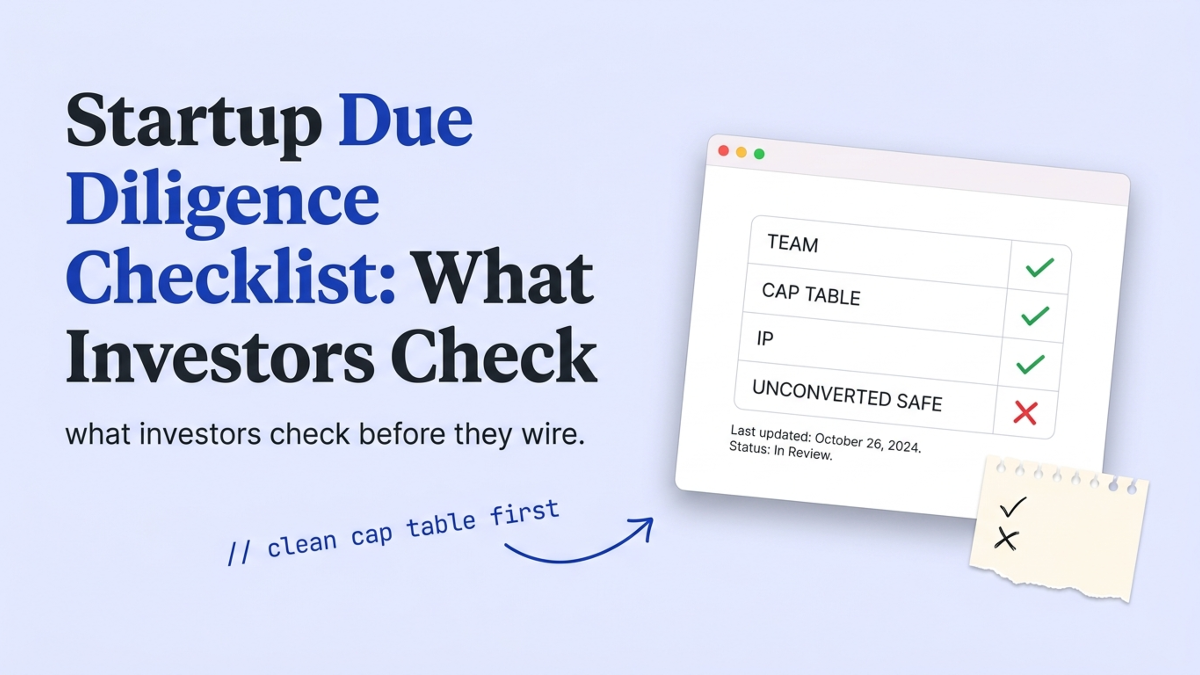 Cover art: Startup Due Diligence Checklist: What Investors Check