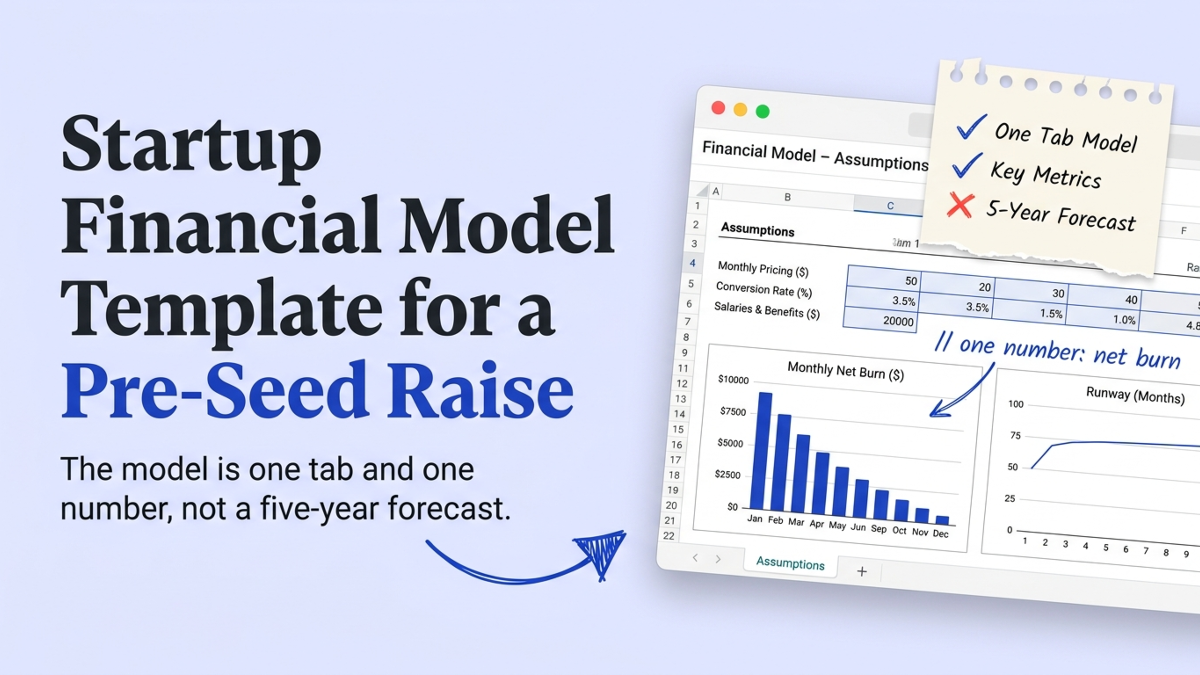Cover art: Startup Financial Model Template for a Pre-Seed Raise