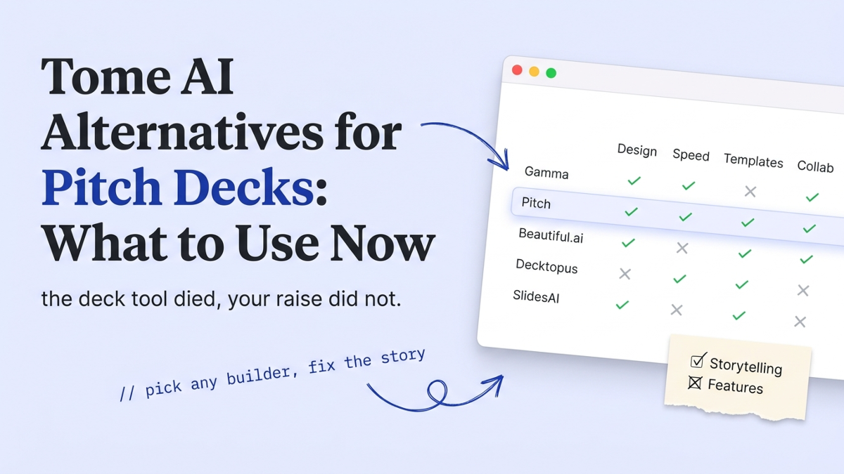 Cover art: Tome AI Alternatives for Pitch Decks: What to Use Now